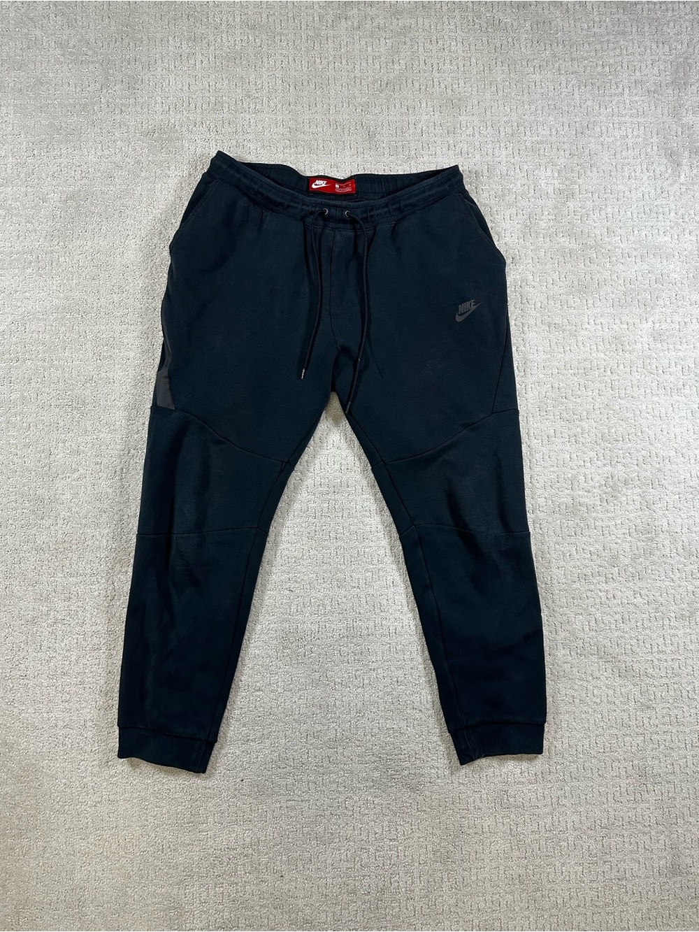 Mens Nike Tech Black Athletic Joggers with Drawstring Waist